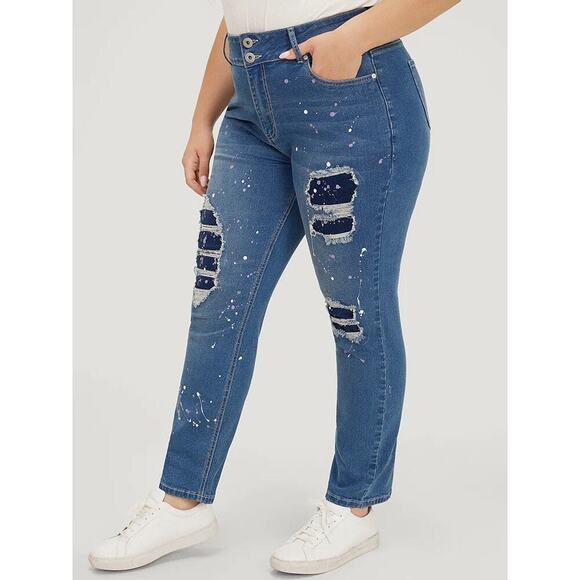 🔥SALE  BloomChic High-Rise Stretch Jeans – Plus Size 26 (4X) – Medium Wash - Picture 5 of 10